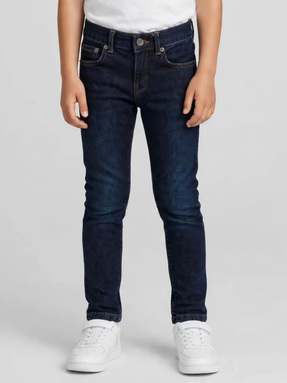 Place Boys Skinny Jeans Size 8 Dark Wash Blue Denim Adjustable Waist Used